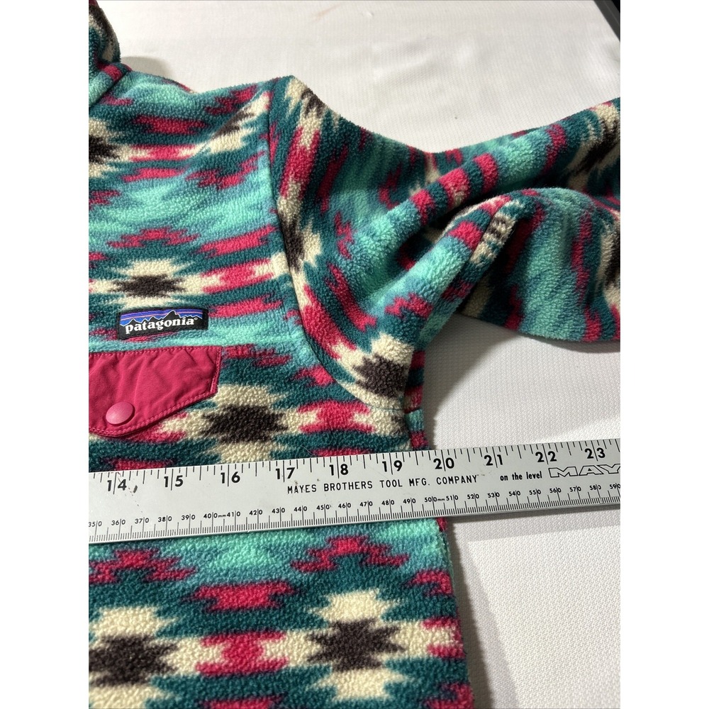 Patagonia Synchilla Fleece Snap T Pullover Women's Sz M  Wild Desert Aztec Green - Picture 4 of 9